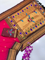 Soft Traditional Paithani Gadwal Border Saree
