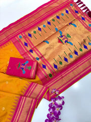 Soft Traditional Paithani Gadwal Border Saree