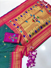 Soft Traditional Paithani Gadwal Border Saree