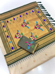 Soft Traditional Paithani Gadwal Border Saree