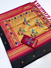 Soft Traditional Paithani Gadwal Border Saree