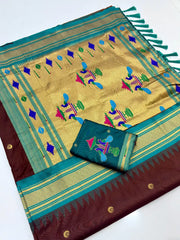 Soft Traditional Paithani Gadwal Border Saree