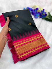 Soft Traditional Paithani Gadwal Border Saree