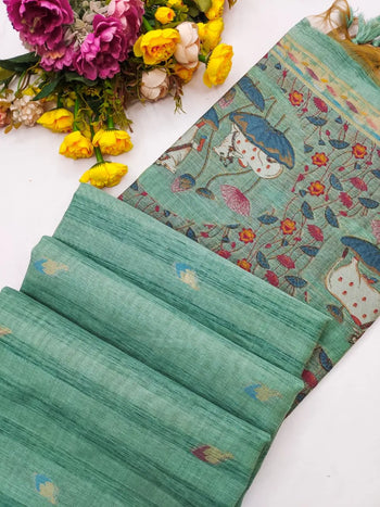 Pichwai Ghicha Cotton Saree