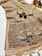 Pichwai Ghicha Cotton Saree