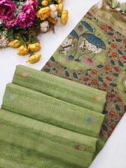 Pichwai Ghicha Cotton Saree