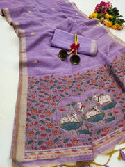 Pichwai Ghicha Cotton Saree