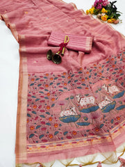 Pichwai Ghicha Cotton Saree