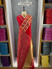 Pure Gaji SIlk Gala Ajrakh Saree