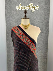 Pure Gaji SIlk Gala Ajrakh Saree