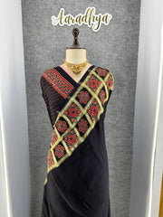 Pure Gaji SIlk Gala Ajrakh Saree
