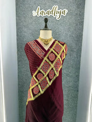 Pure Gaji SIlk Gala Ajrakh Saree