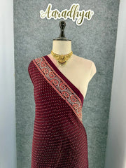 Pure Gaji SIlk Gala Ajrakh Saree