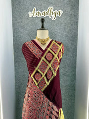 Pure Gaji SIlk Gala Ajrakh Saree