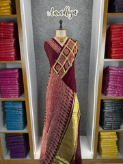 Pure Gaji SIlk Gala Ajrakh Saree