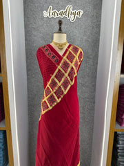 Pure Gaji SIlk Gala Ajrakh Saree
