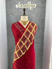 Pure Gaji SIlk Gala Ajrakh Saree