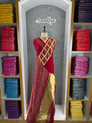 Pure Gaji SIlk Gala Ajrakh Saree