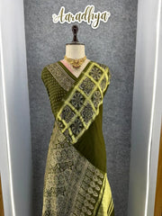 Pure Gaji SIlk Gala Ajrakh Saree