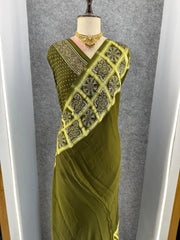 Pure Gaji SIlk Gala Ajrakh Saree