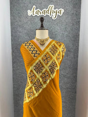 Pure Gaji SIlk Gala Ajrakh Saree