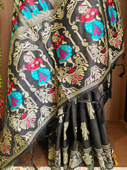 Handloom Raw Silk Baluchari Saree