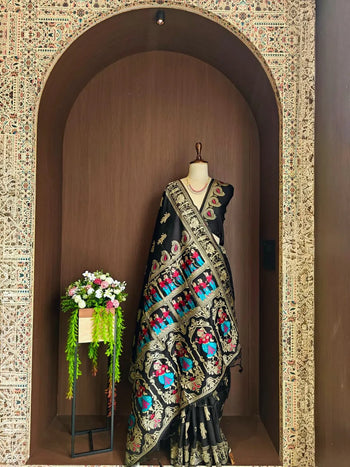 Handloom Raw Silk Baluchari Saree