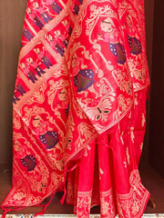 Handloom Raw Silk Baluchari Saree