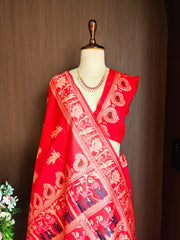 Handloom Raw Silk Baluchari Saree