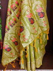 Handloom Raw Silk Baluchari Saree