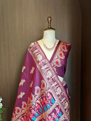 Handloom Raw Silk Baluchari Saree
