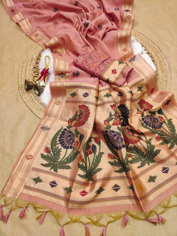 Muga Cotton Paithani Saree