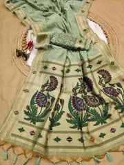 Muga Cotton Paithani Saree