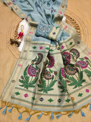Muga Cotton Paithani Saree