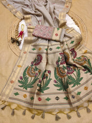 Muga Cotton Paithani Saree