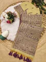 Muga Cotton Warli Weaving Saree