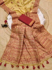 Muga Cotton Warli Weaving Saree