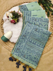 Muga Cotton Warli Weaving Saree