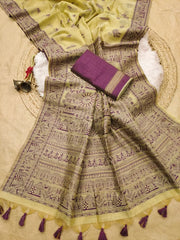 Muga Cotton Warli Weaving Saree