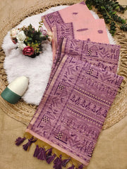 Muga Cotton Warli Weaving Saree