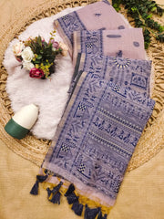 Muga Cotton Warli Weaving Saree