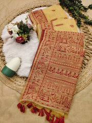 Muga Cotton Warli Weaving Saree