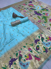 Soft Silk Big Border Peacock Bel Paithani Saree