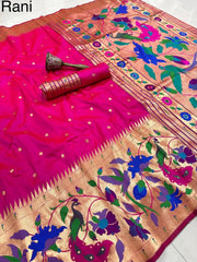 Soft Silk Big Border Peacock Bel Paithani Saree