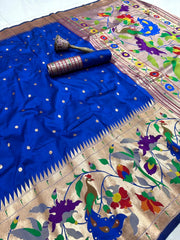 Soft Silk Big Border Peacock Bel Paithani Saree