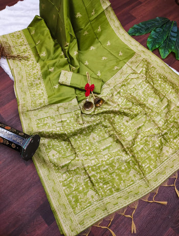 Banglori Handloom Raw Silk Weaving Saree