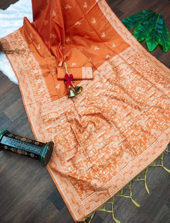 Banglori Handloom Raw Silk Weaving Saree