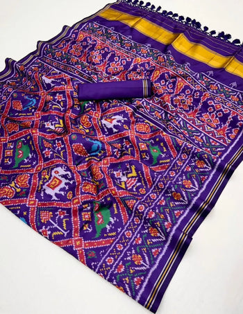 Pure Patola Silk Elephant Motifs Saree