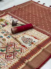Soft Gaji Silk Position Pashmina Saree