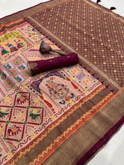 Soft Gaji Silk Position Pashmina Saree